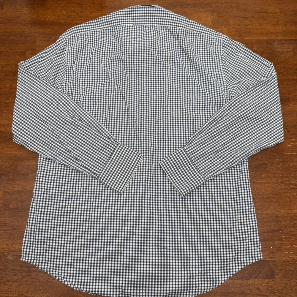 Filson Button Down Shirt Mens Large L Navy Blue Gingham Check Cotton Workwear - Picture 5 of 8